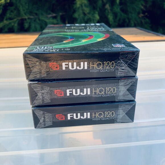 FUJI®️Film VHS Blank Video Tape 6 hours HQ 120 High Quality New Sealed 3-PACK - Picture 3 of 5